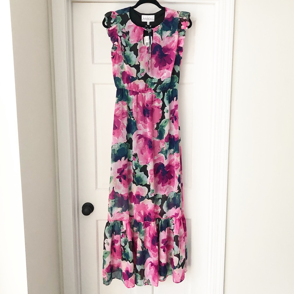 Nicole Miller Studio | Ruffle Sleeve Maxi DressNWT - Picture 2 of 8